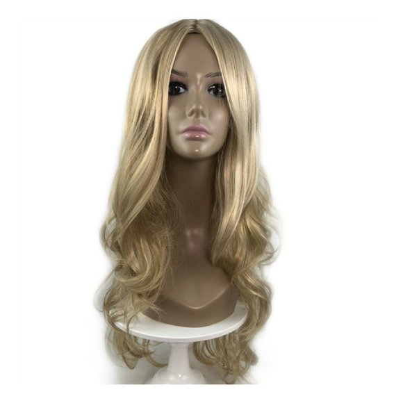 Long Wavy Golden Blonde Wig Back Length Hair - Picture 2 of 3
